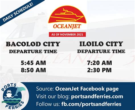 Bacolod to Iloilo and v.v.: OceanJet Schedule, Fare .